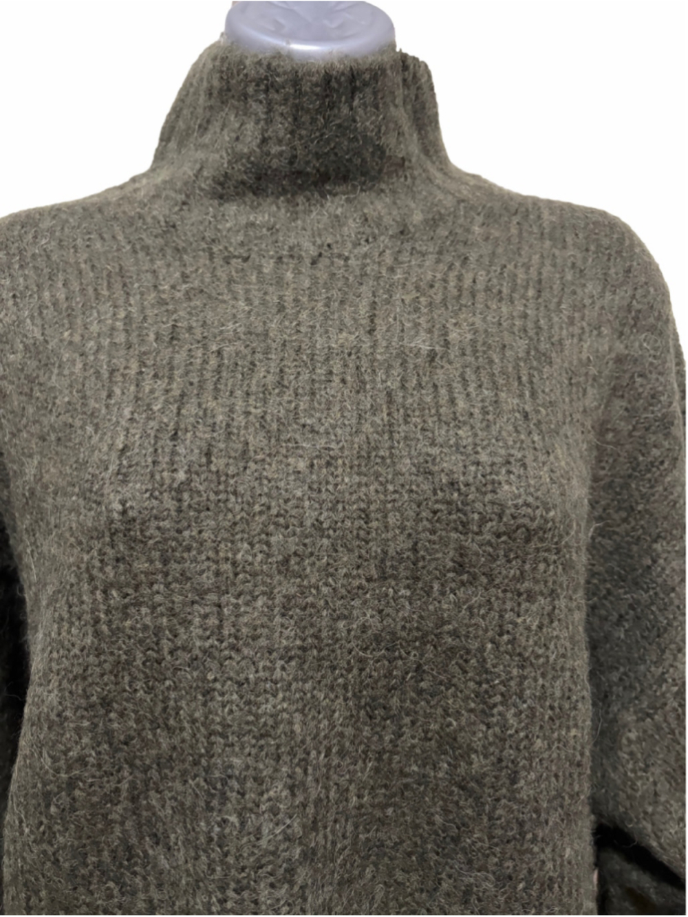 NWOT Madewell Chunky-Knit Alpaca-Blend Turtleneck size medium in dark olive - Picture 2 of 10